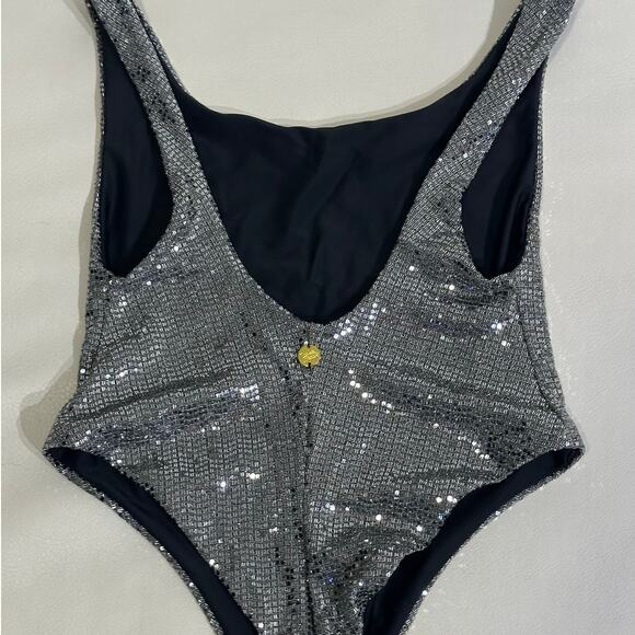 Nookie Beach Silver Sequin One Piece Swimsuit - Picture 10 of 11